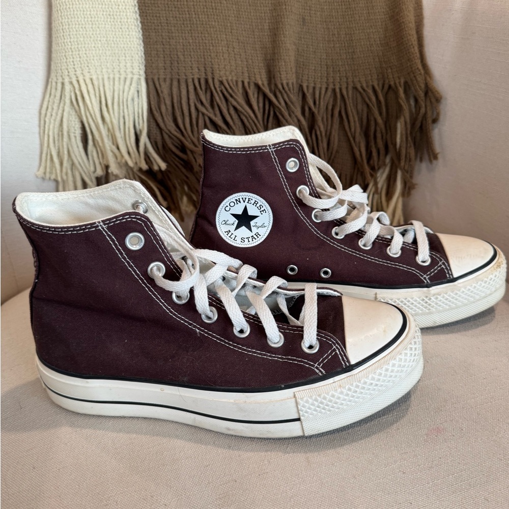 Converse High-Tops in Brown and White
